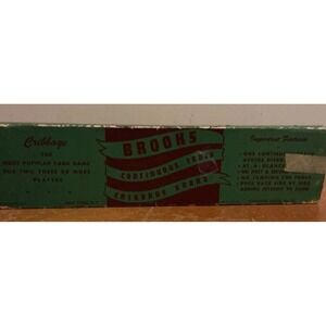 Vintage Brooks Cribbage Board With Pegs And Original Box Standard Model‎ No. 28,